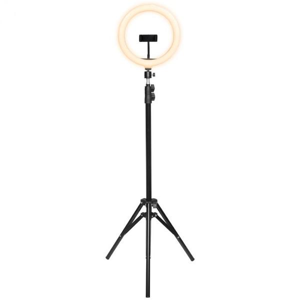 Imagem de Kit ring light led 26cm 10 polegadas com tripe 1,65 metros e suporte para celular ate 8'' - rl26