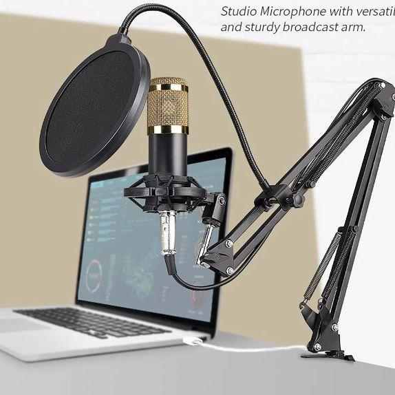 Kit Ring Light Luz Tripé 2m Microfone Condensador Braço Articulado Home Estúdio Gravação - CJR Imagem de Kit Ring Light Luz Tripé 2m Microfone Condensador Braço Articulado Home Estúdio Gravação