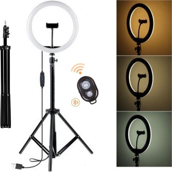 Kit Ring Light Luz Tripé 2m Microfone Condensador Braço Articulado Home Estúdio Gravação - CJR Imagem de Kit Ring Light Luz Tripé 2m Microfone Condensador Braço Articulado Home Estúdio Gravação