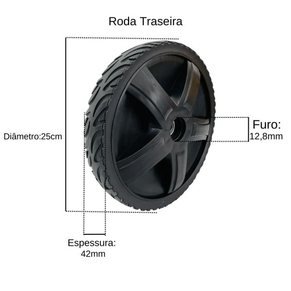 Imagem de Kit Roda Dianteira + Traseira P/Cortador de Grama BFGT 53SLR