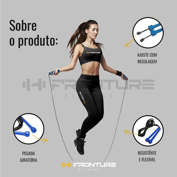 Imagem de Kit Rodinha Abdominal Dupla Azul + Corda de Pular Azul Profissional Fitness AcademiaO