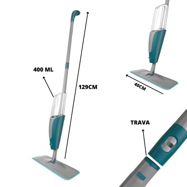 Imagem de Kit Rodo Mop Spray Com Reservatório Água + Refil Microfibra