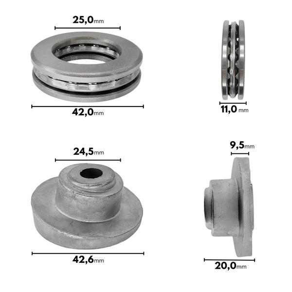 Imagem de Kit Rolamento Axial com Excêntrico Came Disco Oscilante Compatível comLavadora WAP Líder 2200