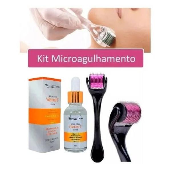 Imagem de Kit roller Microagulhamento Dermaroller + Vitamina C + Sache