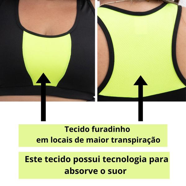 Imagem de kit Roupa Academia Feminina  Short De Ginástica E top Tecido Furadinho