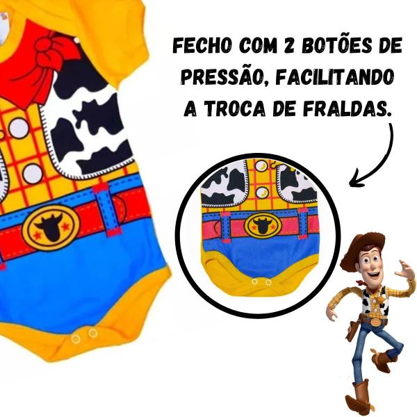 Imagem de Kit Roupa Body Bebê Temático Xerife Woody Mesversário Com Chapéu