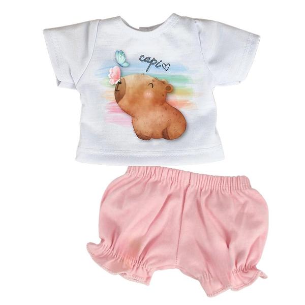 Imagem de Kit roupa boneca para baby alive - capivara - 4 pçs