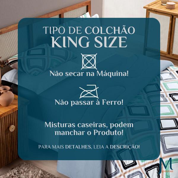 Imagem de Kit Roupa Cama Edredom King Size Kristen 100% Algodao Dupla Face Estampado QUALITY