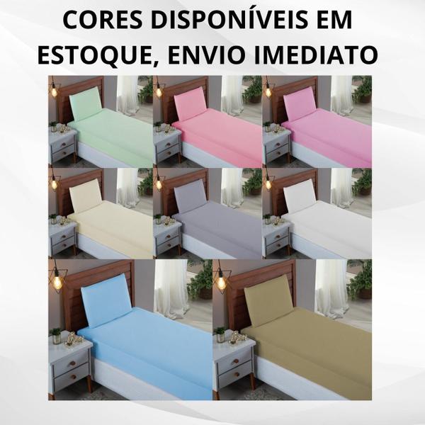 Imagem de Kit Roupa Cama Solteiro 100% Algodão 2 Peças Percal 300 Fios Hotel Pousada