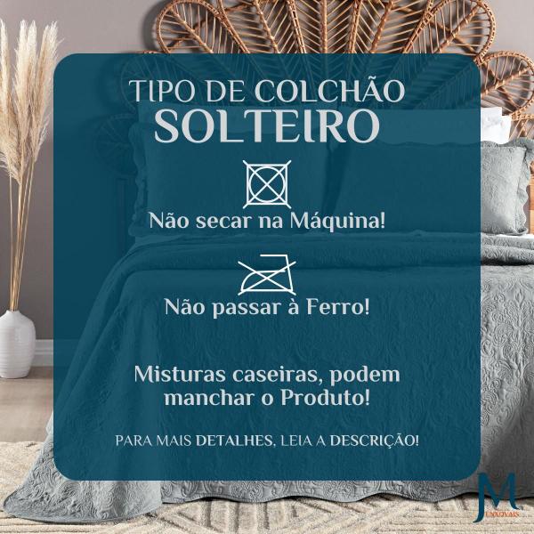 Imagem de Kit Roupa Cama Solteiro Daisy Bordado 200 Fios Super Macio ANGELE