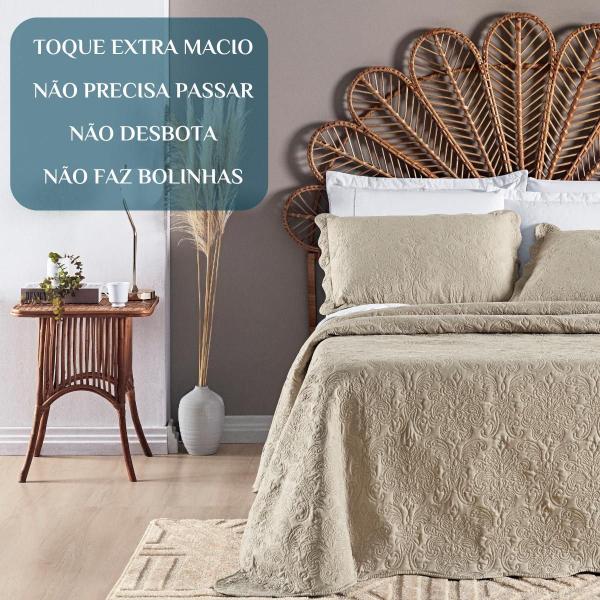 Imagem de Kit Roupa Cama Solteiro Daisy Bordado 200 Fios Super Macio