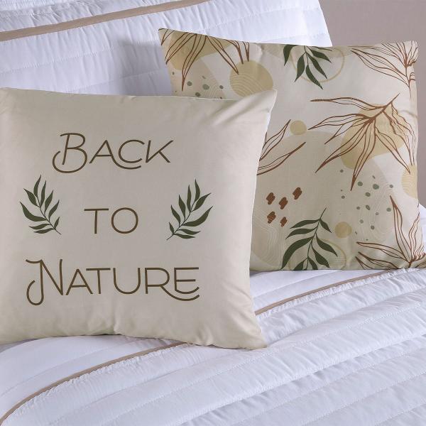 Imagem de Kit Roupa de Cama 4 Peças SOLTEIRO Inove Nature Branco/Cáqui