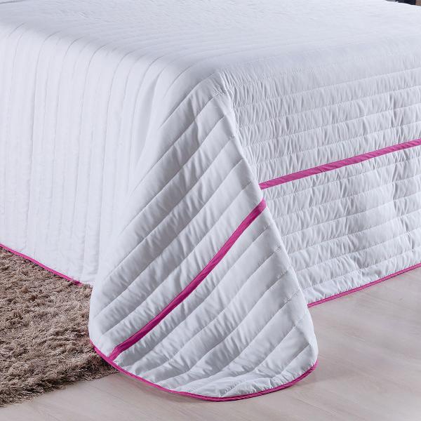 Imagem de Kit Roupa de Cama 5 Peças QUEEN Inove Love Branco/Pink