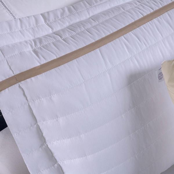 Imagem de Kit Roupa De Cama 5 Peças Queen Inove Nature Branco/Cáqui