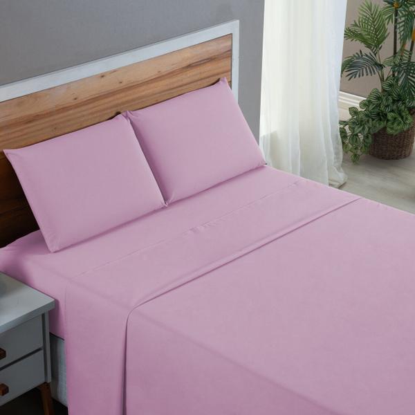 Imagem de Kit Roupa de Cama Casal Percal 200 Fios 100% Algodão com Elástico e Fronhas 4 Peças