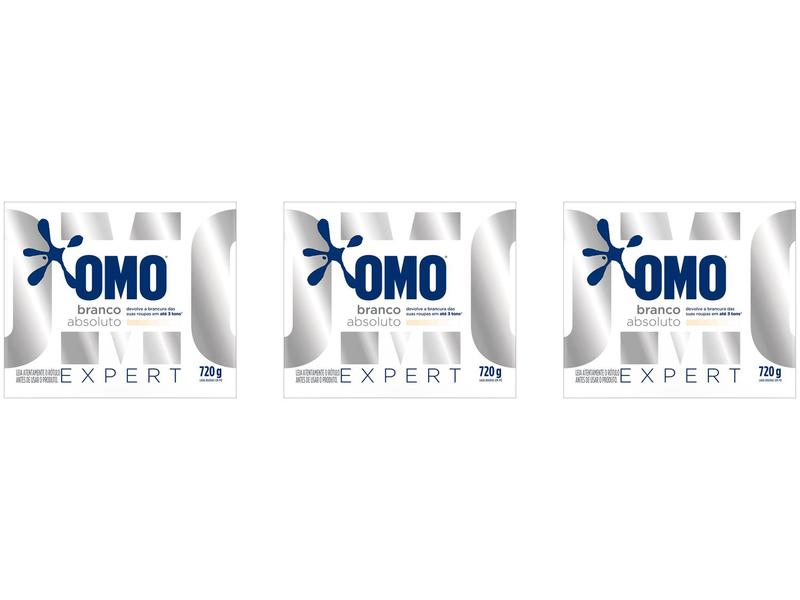 Kit Sabão em Pó Omo Branco Absoluto Expert - sem Perfume 720g 3 Unidades Kit Sabão em Pó Omo Branco Absoluto Expert - sem Perfume 720g 3 Unidades