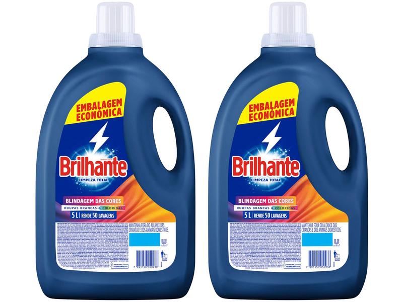 Kit Sabão Líquido Brilhante Limpeza Total - 5L 2 Unidades Kit Sabão Líquido Brilhante Limpeza Total - 5L 2 Unidades