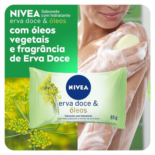 Imagem de Kit Sabonete Em Barra Hidratante Nivea Erva Doce Promo 6 Unidades 85g