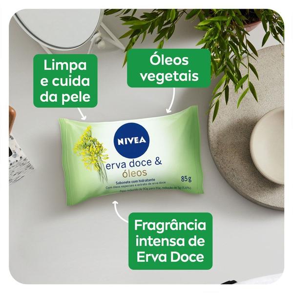 Imagem de Kit Sabonete Em Barra Hidratante Nivea Erva Doce Promo 6 Unidades 85g