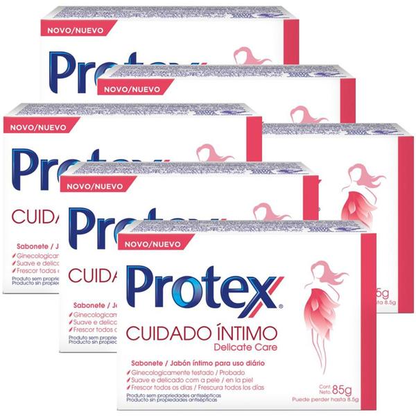 Imagem de Kit Sabonete em Barra Íntimo Protex Delicate Care 85g com 6 unidades