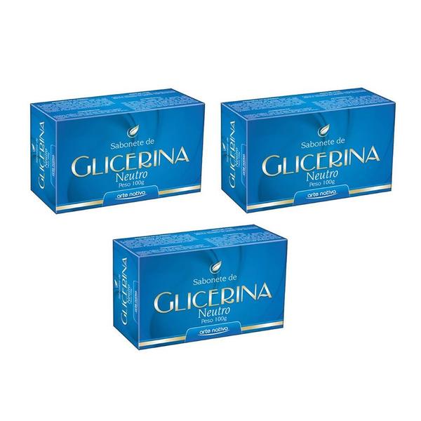 Imagem de Kit Sabonete Glicerina Tradicional 100g Sem Perfume 3 Caixas