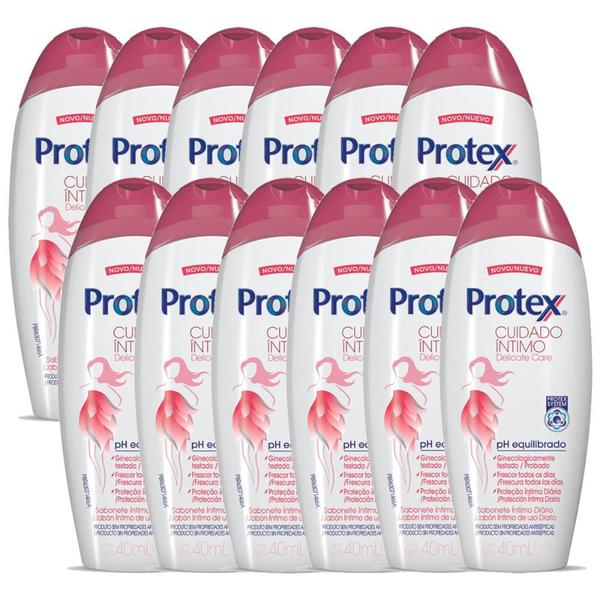 Kit Sabonete Íntimo Líquido Protex Delicate Care 40ml C/ 12 un Imagem de Kit Sabonete Íntimo Líquido Protex Delicate Care 40ml C/ 12 un