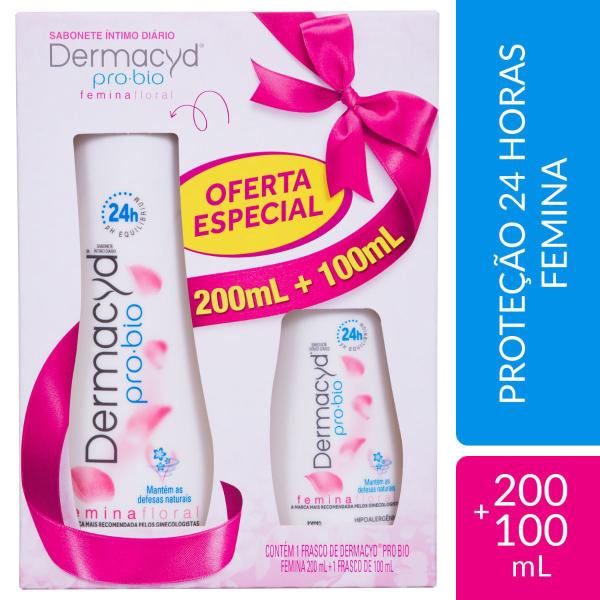 Imagem de Kit sabonete líquido íntimo dermacyd femina 200ml + 100ml