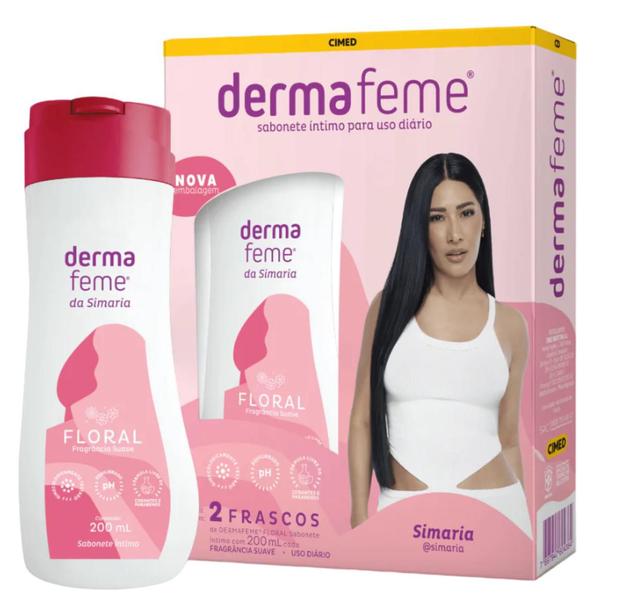 Imagem de Kit Sabonete Líquido Íntimo Dermafeme Floral com 2 Unidades De 200ml