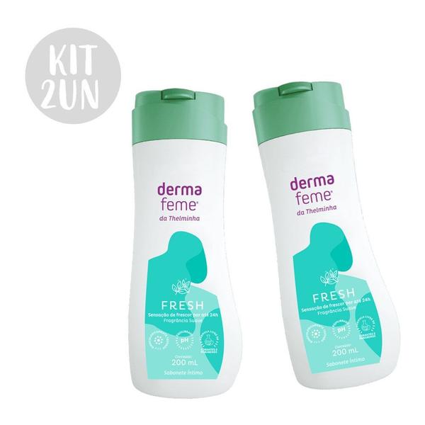 Kit Sabonete Líquido Íntimo Dermafeme Fresh Thelma c/ 2un Imagem de Kit Sabonete Líquido Íntimo Dermafeme Fresh Thelma c/ 2un