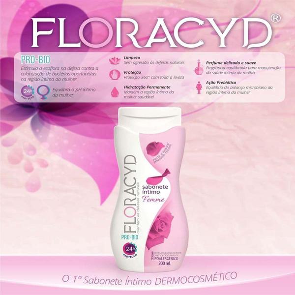 Imagem de Kit Sabonete Líquido Intimo Floracyd Femme 2 Unidades com 200ml cada - NATU BELLY IND E COM