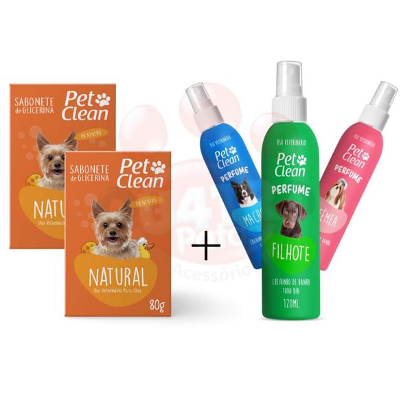 Imagem de Kit Sabonete perfume para caes gatos banho higiene pet Natural