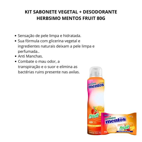 Imagem de Kit Sabonete Vegetal + Desodorante Herbsimo Mentos Fruit