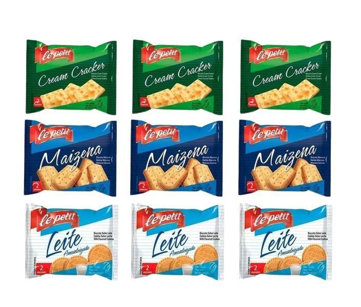 Imagem de Kit Sache Biscoito 540Un - Maizena/Cream Cracker/Ao Leite