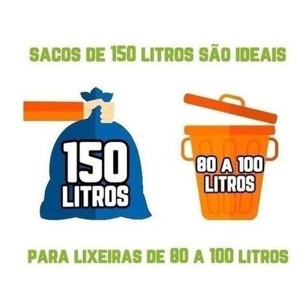 Imagem de Kit Saco De Lixo 300un De 150l Reforçadíssimo Azul