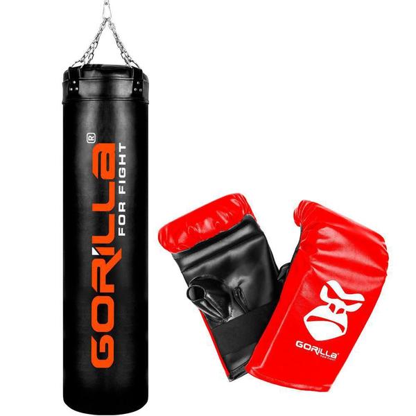 Kit Saco De Pancada Box Boxe 160 Cm + Luva Bate-Saco Gorilla Imagem de Kit Saco De Pancada Box Boxe 160 Cm + Luva Bate-Saco Gorilla