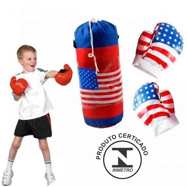 Imagem de Kit Saco De Pancada Infantil + Luvas De Boxe Muai Thay