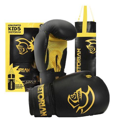 Imagem de Kit Saco De Pancada Luva Boxe Muay Thai Infantil - Pretorian Cor Amarelo