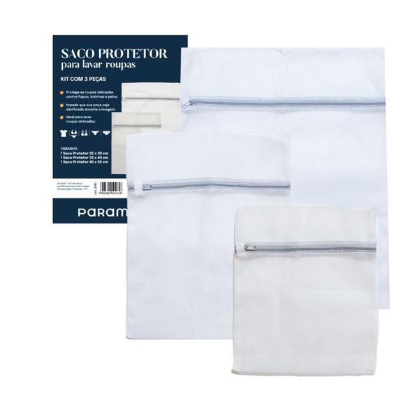 Imagem de Kit Saco Protetor para Lavar Roupa 3PC 3290