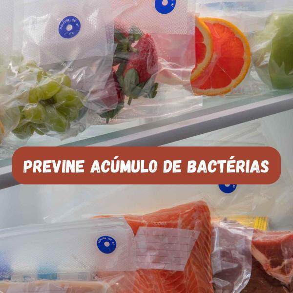 Imagem de Kit Saco Vácuo Cozinha Alimento Reutilizável 5un S/ Bacteria