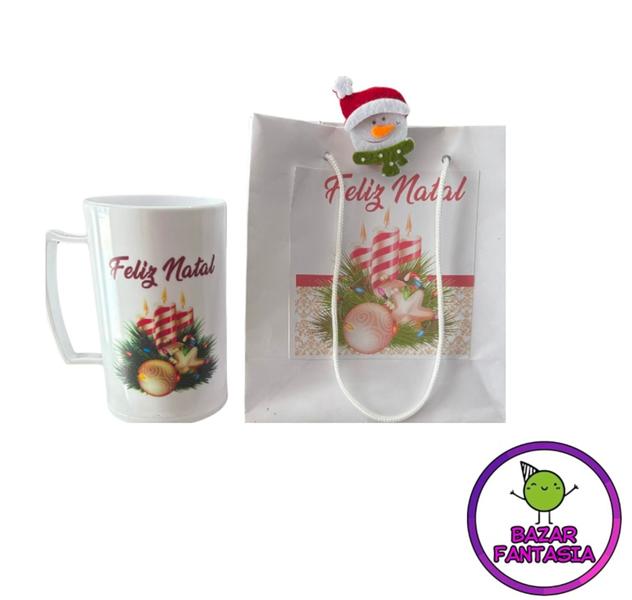 Imagem de Kit sacolinha + caneca Feliz Natal 