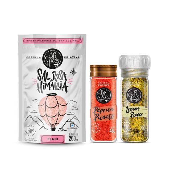 Imagem de kit Sal Rosa do Himalaia Fino 250G + Temperos - BR Spices