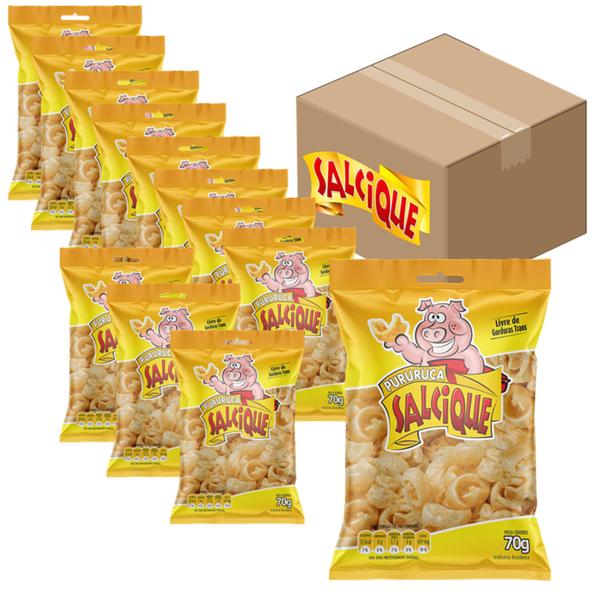Kit Salcique Salgadinhos Pururuca 70g c/12 Imagem de Kit Salcique Salgadinhos Pururuca 70g c/12