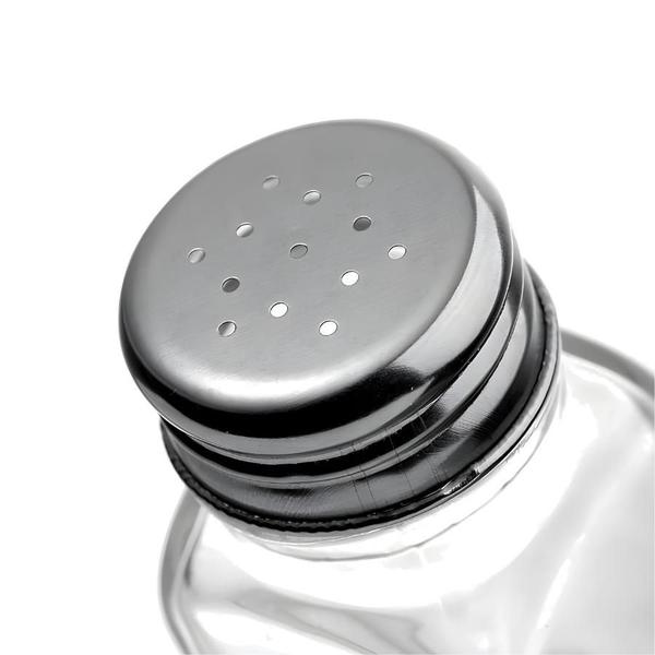 Imagem de Kit Saleiro Pimenteiro 6 Peças Condimento Tempero Inox Vidro