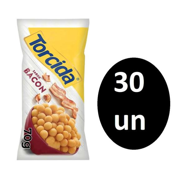 Kit Salgadinho Torcida sabor Bacon c/ 30 unidades de 70g - Lucky Imagem de Kit Salgadinho Torcida sabor Bacon c/ 30 unidades de 70g
