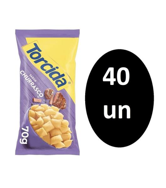 Kit Salgadinho Torcida Sabor Churrasco Com 40 Unidades 70G - Lucky Imagem de Kit Salgadinho Torcida Sabor Churrasco Com 40 Unidades 70G