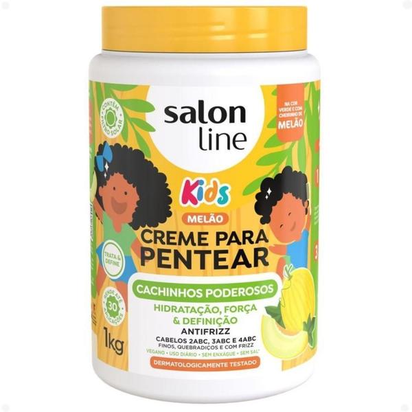 Imagem de Kit Salon Line Kids 2 Creme De Pentear: Melão E Maracujá 1Kg