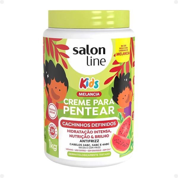 Imagem de Kit Salon Line Kids: Shampoo e Condicionador + Creme para Pentear 1kg e Gelatina Melancia