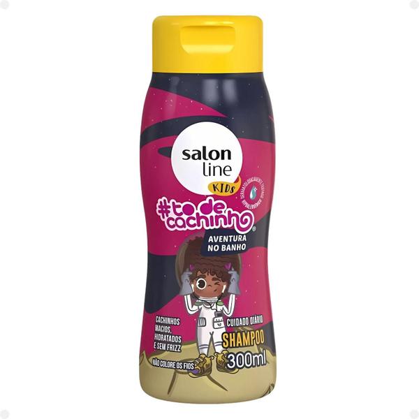 Imagem de Kit Salon Line Kids todecachinho Aventura no Banho: Shampoo, Condicionador, Ativador de Cachos e Gelatina Textura Slime