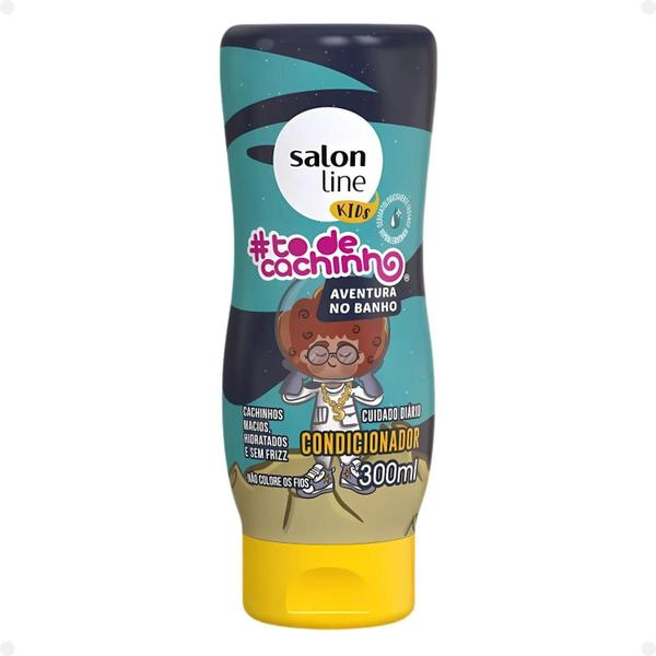 Imagem de Kit Salon Line Kids todecachinho Aventura no Banho: Shampoo, Condicionador, Ativador de Cachos e Gelatina Textura Slime