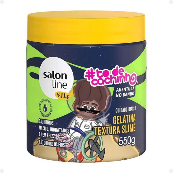 Imagem de Kit Salon Line Kids todecachinho Aventura no Banho: Shampoo, Condicionador, Creme para Pentear e Gelatina Textura Slime